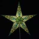 Aldebaran green  - Foldable glowing star, paper poinsettia with 5 points, 60 cm
